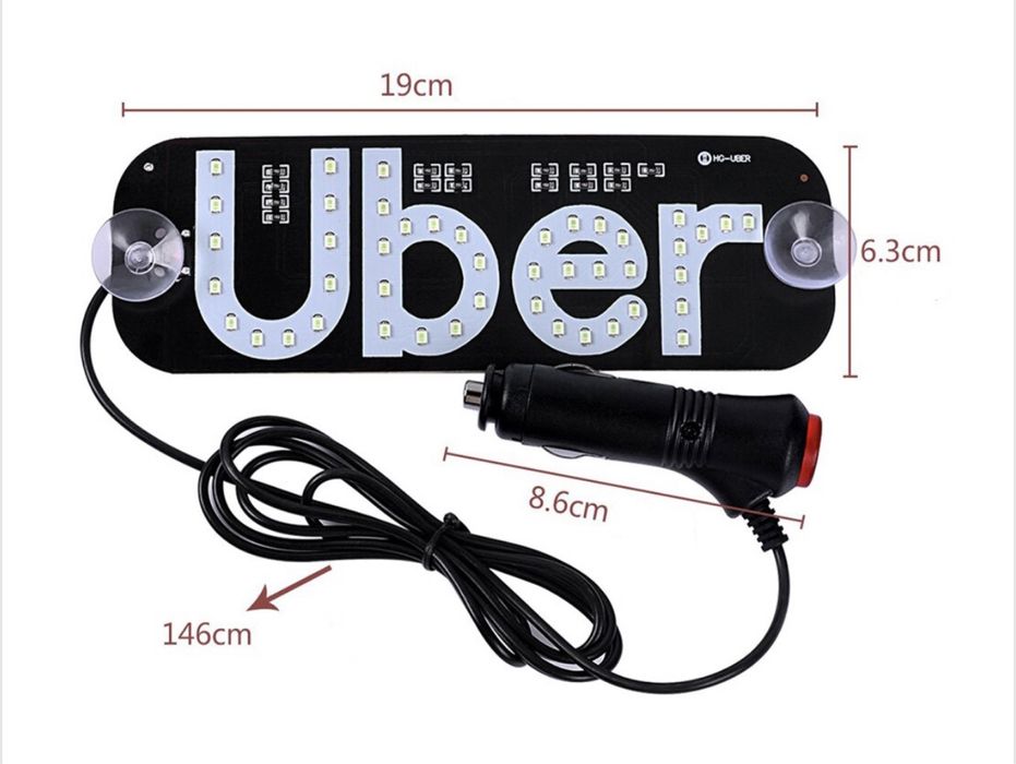 Spot leduri UBER pentru Parbriz auto soferi UBER alim. Priza bricheta