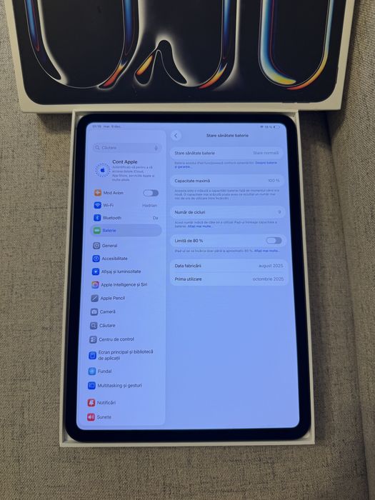 ipad pro 11” cu M5 (2025) 256gb space black, wifi, 9 cicluri, garantie