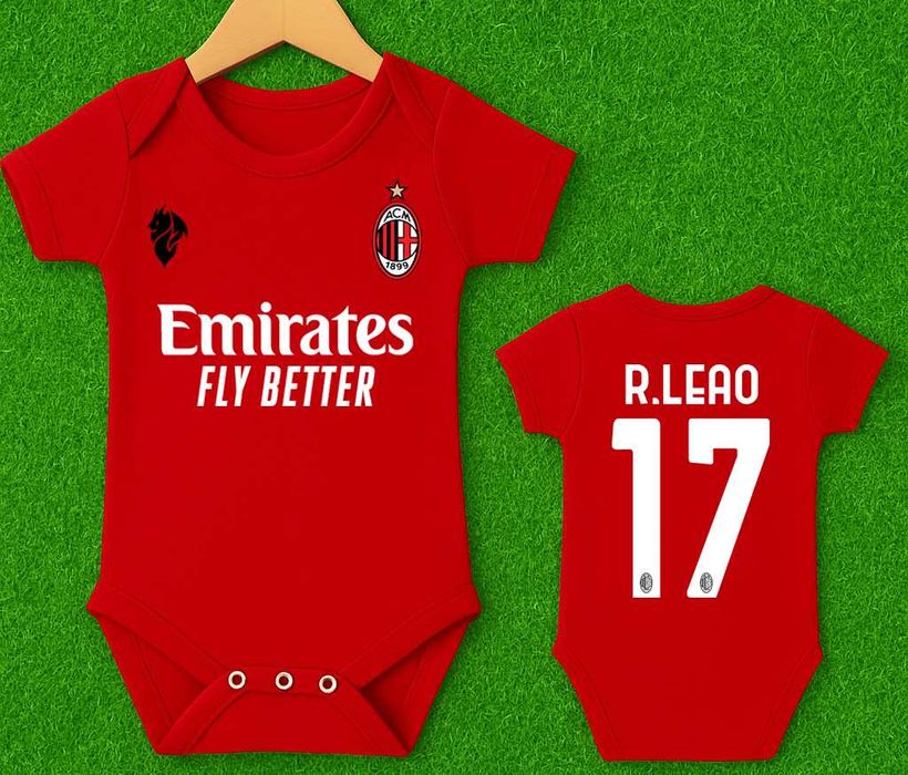 Бебешки бодита Liverpool Barcelona Milan Juventus ИМЕ и НОМЕР по избор