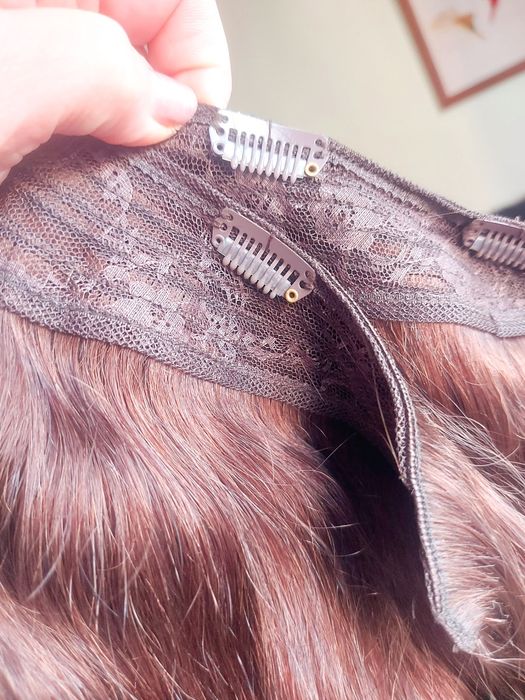 Естествена коса   на клипси