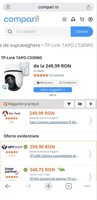 Camere supraveghere 3 x TP link Tapo C530WS noi