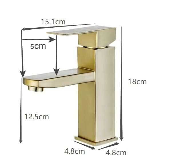 Златен Смесител за мивка Неръждаема стомана