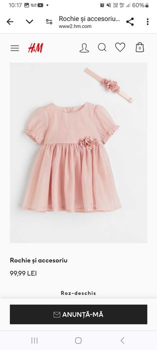 Rochia bebelusi H&M cu bentita marimea 86