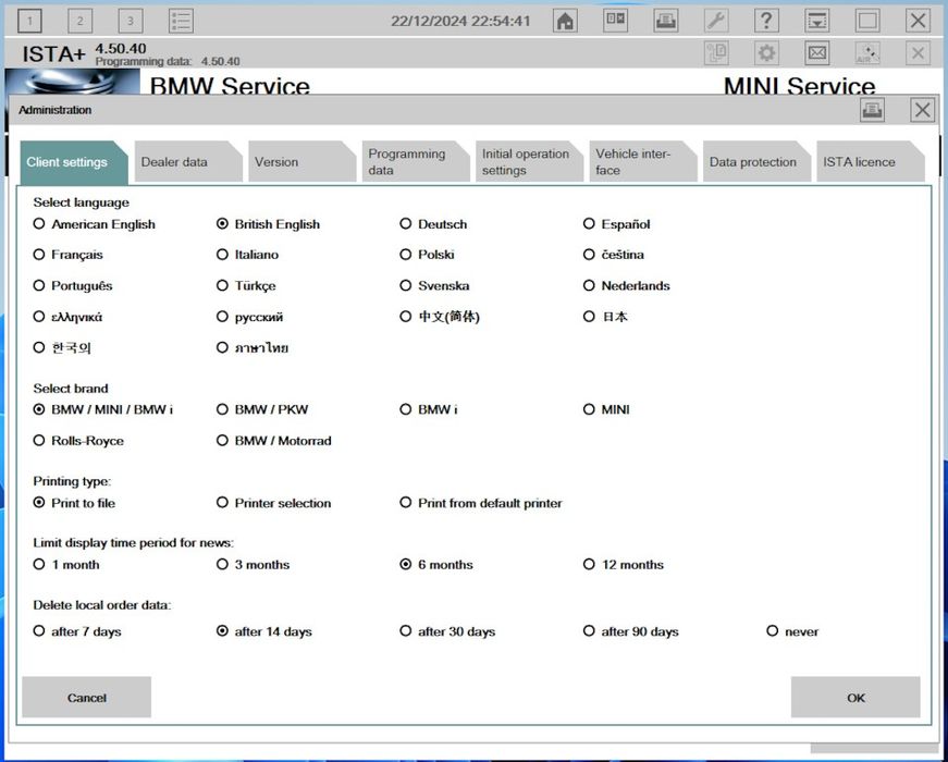 Soft Instalare PC BMW ISTA D ISTA P INPA ESYS Psdzdata Full 2025ITPCC