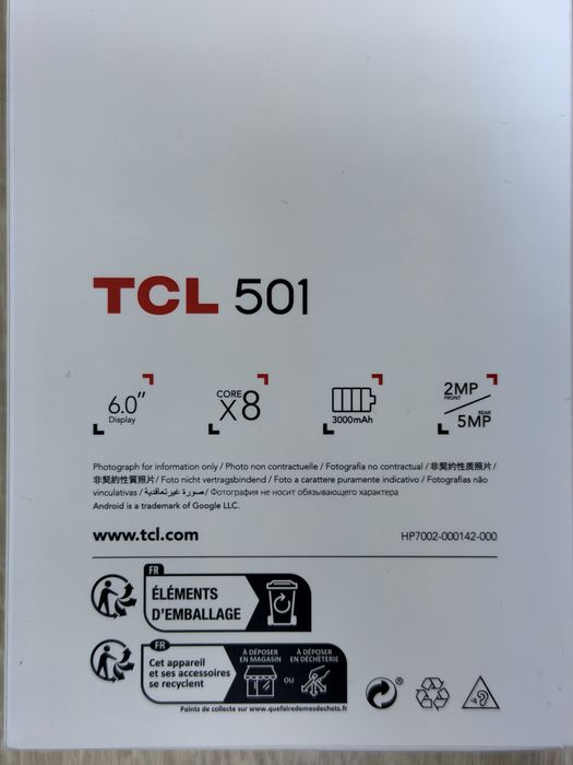 TCL 501 2GB RAM 32GB 4G Prime Black 2 Nou Sigilat