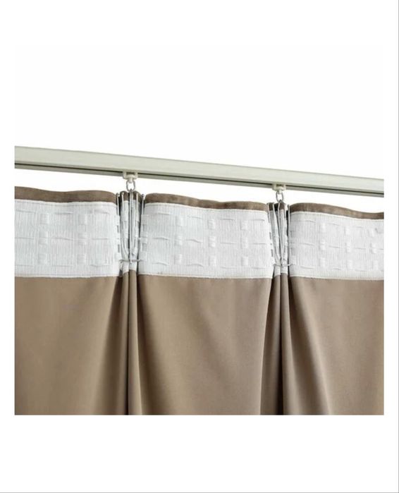 Draperie opacă, bej, 290 x 245 cm, catifea, cu cârlige