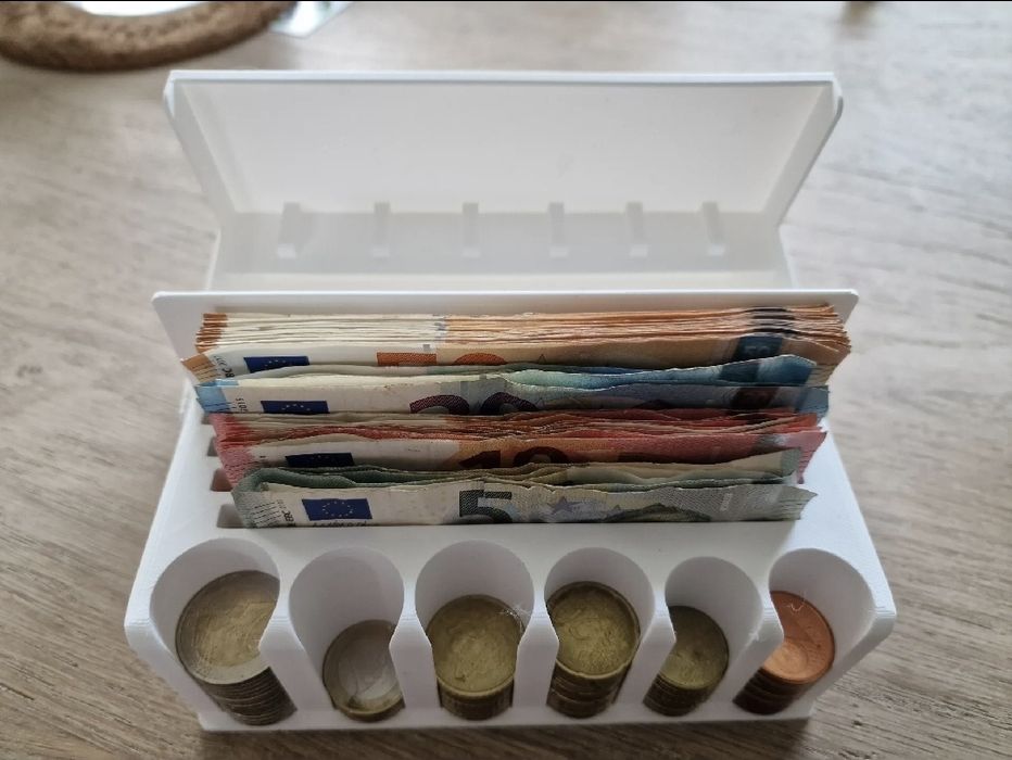 Органайзер за евромонети и банкноти с капак