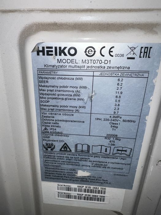 Sistem Aer Condiționat Multi-Split HEIKO 24000 BTU (1 Motor + 3 Unități Interioare NOI)