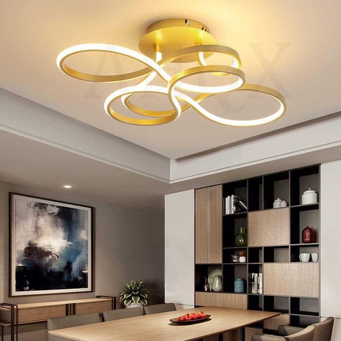 ED лед модерна арт спирална димируема таванна лампа полилей