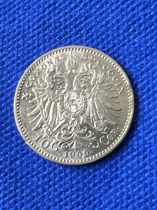 Moneda aur 10 Corona 1911 (coroana), 3,38 gr, 22 karate, Franz Iosef