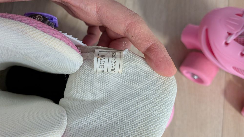 Role reglabile cu 4 roți, pentru fete, PowerQ, Roz, XS 27-30