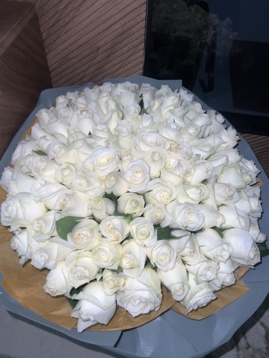 101 шт белые цветы