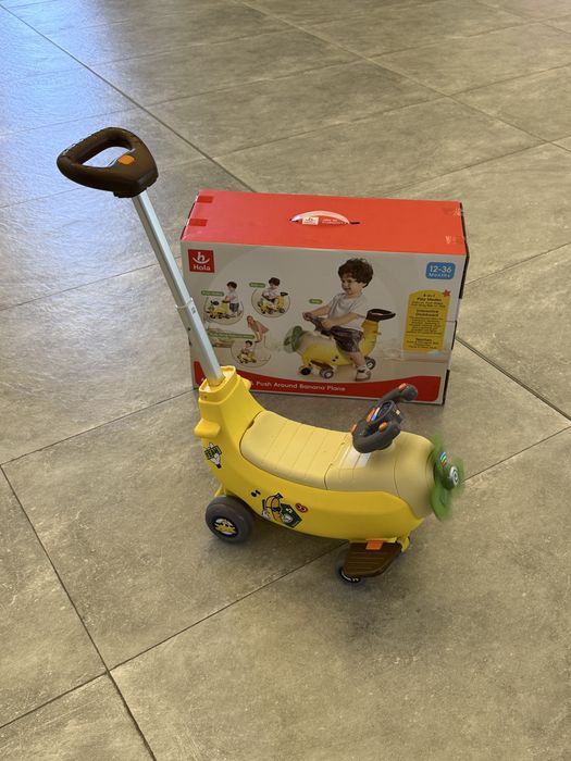 Детская каталка Hola 4в1 Banana Plane c ручкой, 12-36 мес
