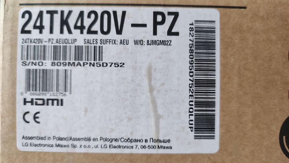 Шумен Телевизор/Монитор LG 24 инча'