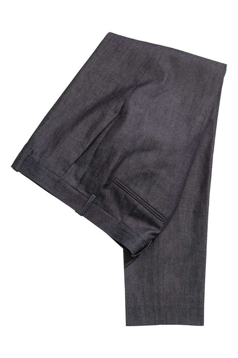 H&M costum denim slim fit mar.50/52 bleumarin/indigo, talie 90 cm, nou