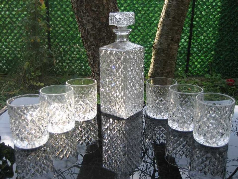 Ретро сервиз за уиски - кристал !