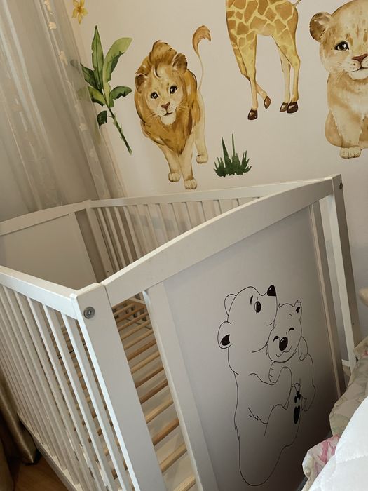 Pătuț din lemn Baby Needs, 120x60 cm