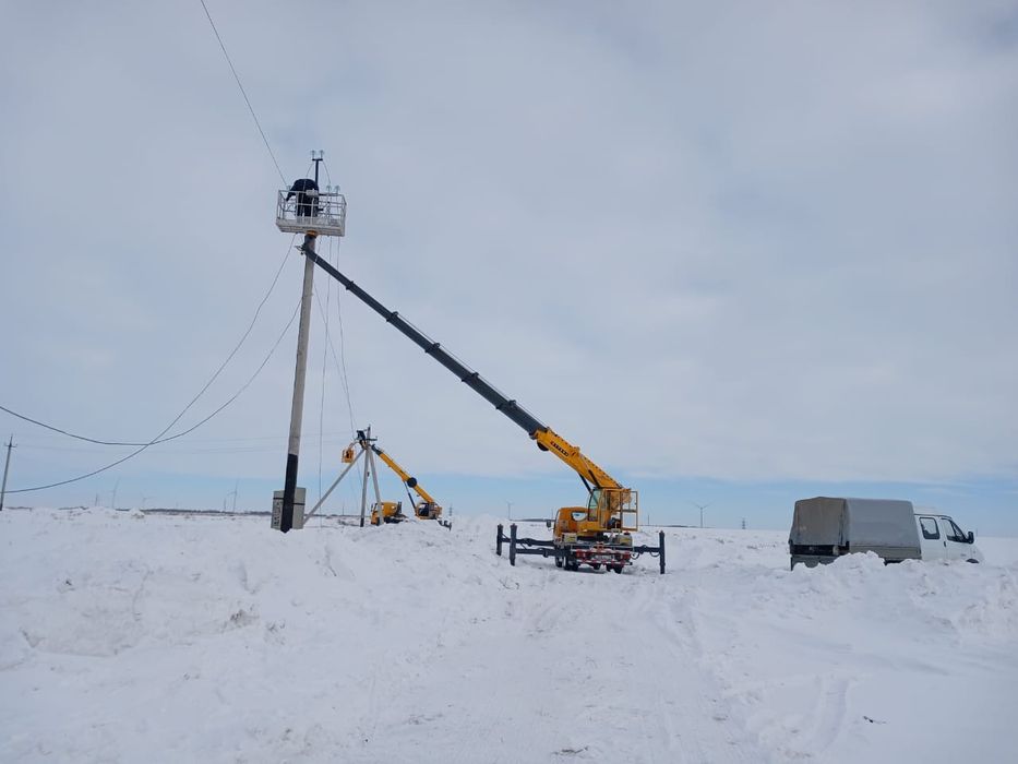 Установка опор ЛЭП