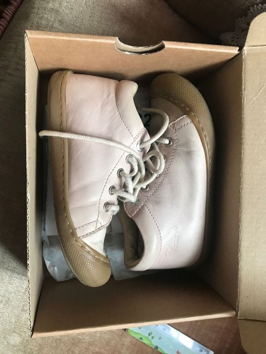 Pantofiori fetite Naturino, 26, piele si brant piele, roz prafuit