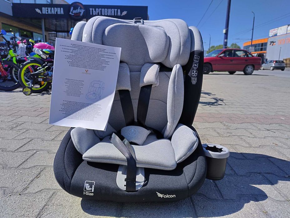 MONI Стол за кола с поставка FALCON 76-150см сив