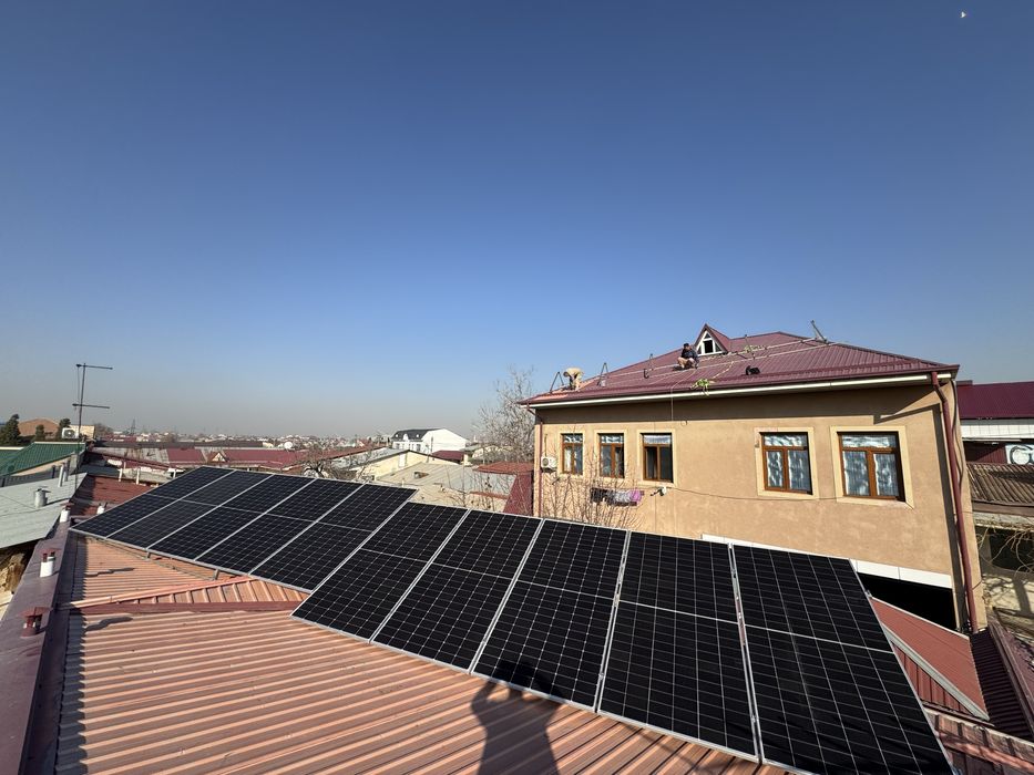 Установка солнечных панелей\ Quyosh panel o’rnatish