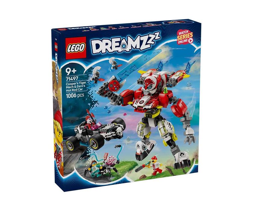 LEGO DREAMZzz 71497 - Cooper's Tiger Mech & Zero's Hot Rod Car