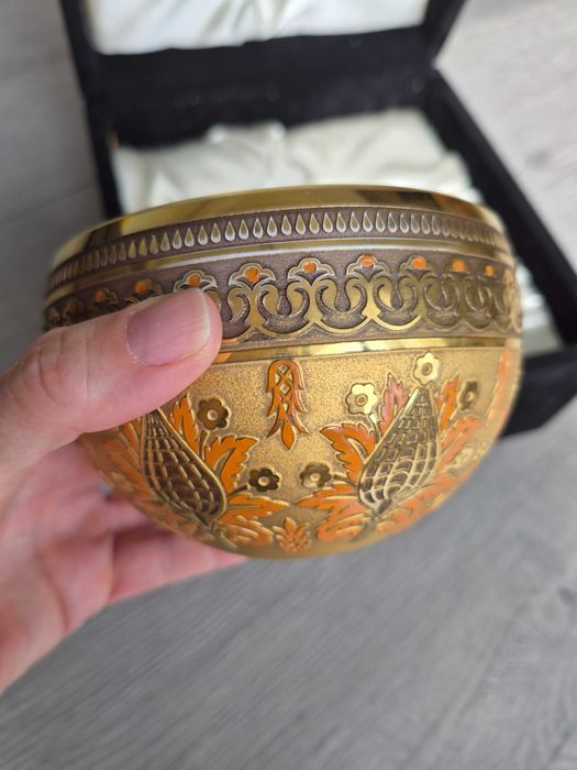 Scrumieră lux Decorium Aur 24K , cutie catifea