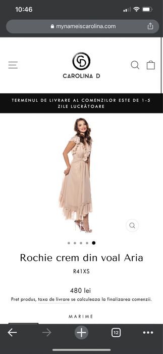 Rochie voal crem 36