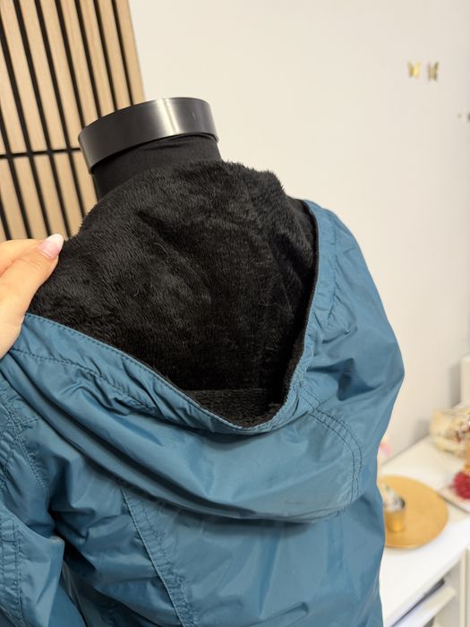 Jachetă îmblănită verde de brand outlet xs