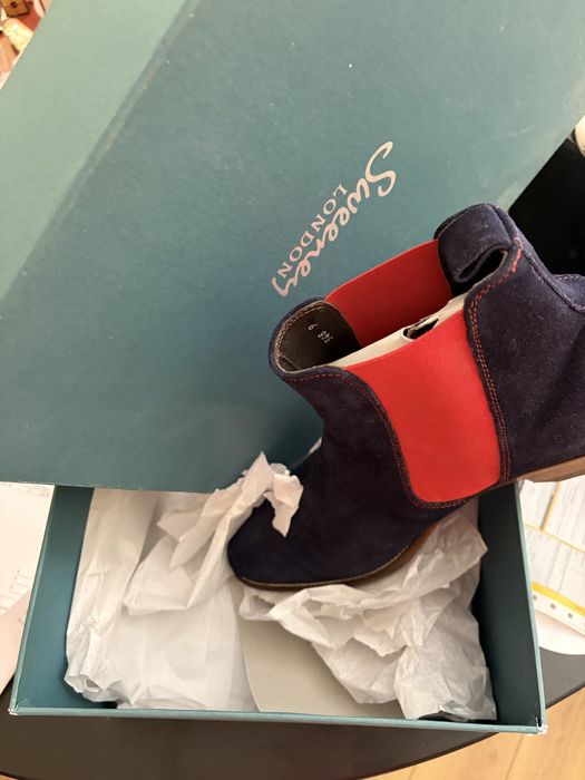 Официални боти -син велур 43