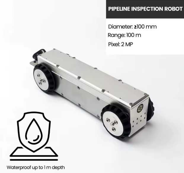 Robot Inspectie Conducte Mini 100 mm – WiFi, IP68, cablu 150m