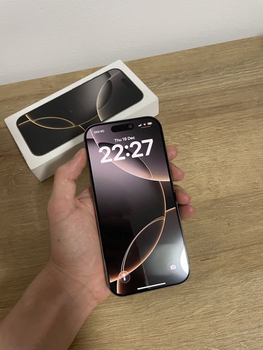 iPhone 16 Pro – 256GB – Natural Titanium – Stare IMPECABILĂ – Full Box