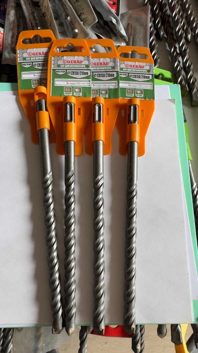 Бур sds plus d 5, 6, 10, 8, 10, 12, 14, 16, sds max d 14, 16, 18,