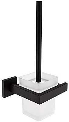 Perie WC cu suport Turs, inox, montare pe perete, negru