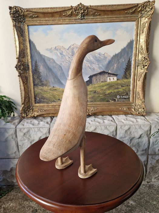 Чифт страхотни антикварни английски дървени фигури статуетки