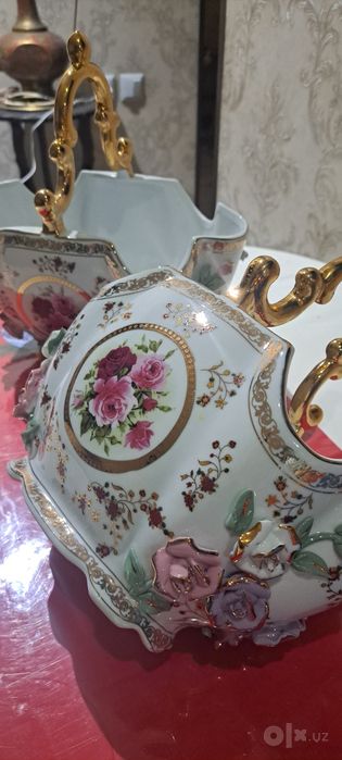 Чехословакия для фруктов  редкий большие фарфор ваза корзинки