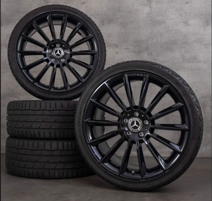 Jante Mercedes19 R19 AMG Negru lucios R19 W222 W221 W212 W204 C class E class S class GLC GLE CLS CLE cu anvelope vara/iarna 245-275 dimensiuni recomandate de producator