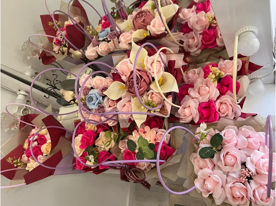 Букеты мыльных роз