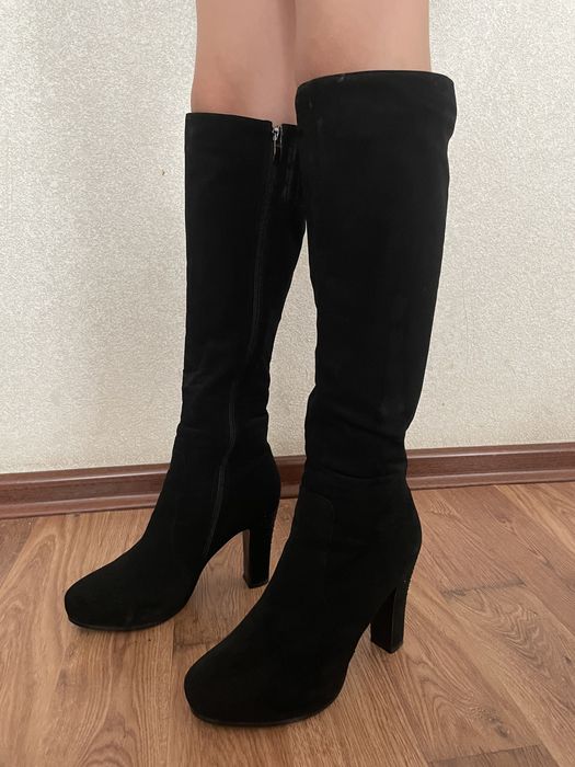 осенные сапоги замшевые