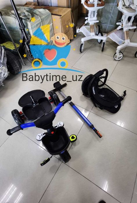 Велосипед-велоколяска. Bolalar transporti - velosiped aravachasi.