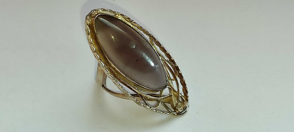 Кольцо серебряное с камнем ОБСИДИАН