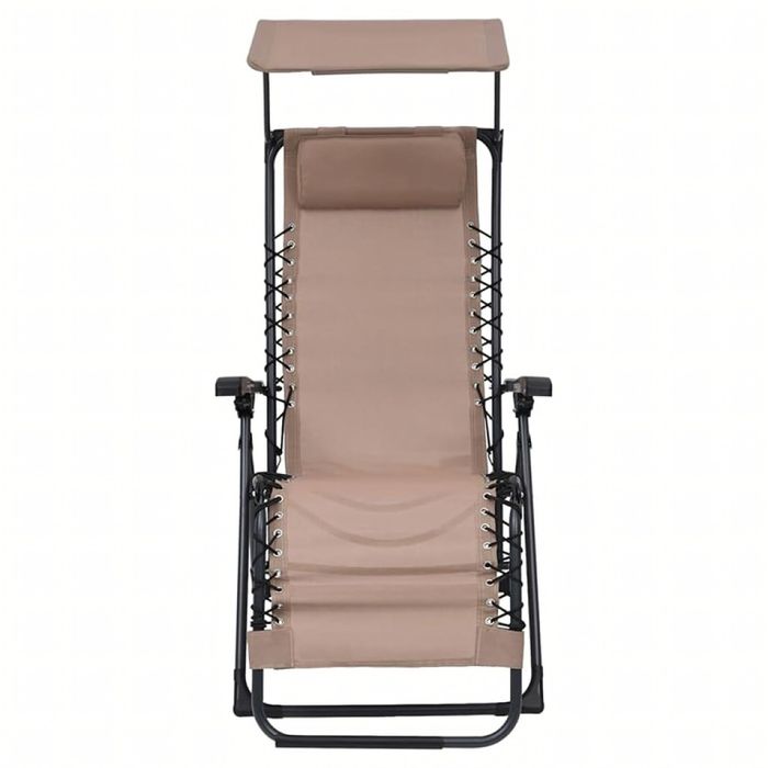 Сгъваем градински шезлонг с нулева гравитация и сенник – комфорт за пъ