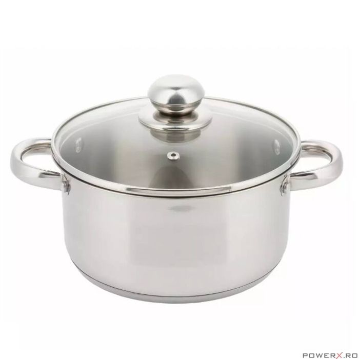 Oala cu capac din inox, capacitate 1.5 litri 16 cm, Kinghoff