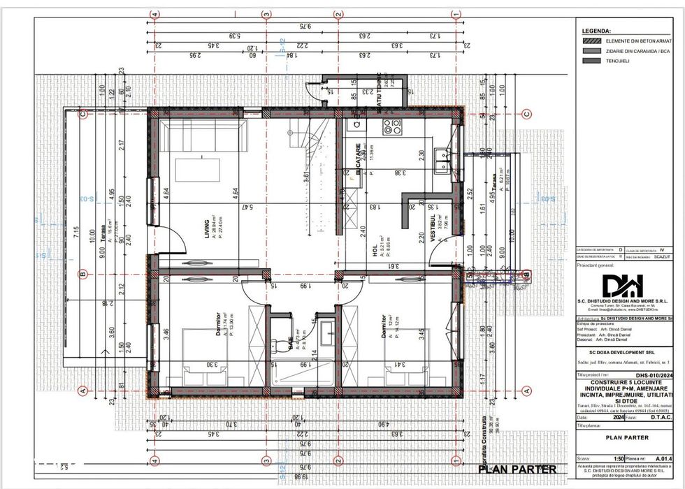 Casa individuala - Tunari - P + M - 5 camere - 2 bai - 165mp - 350mp t