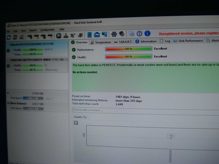 Hard disk hitachi laptop 2.5" slim HDD 250Gb 7200 rpm sata