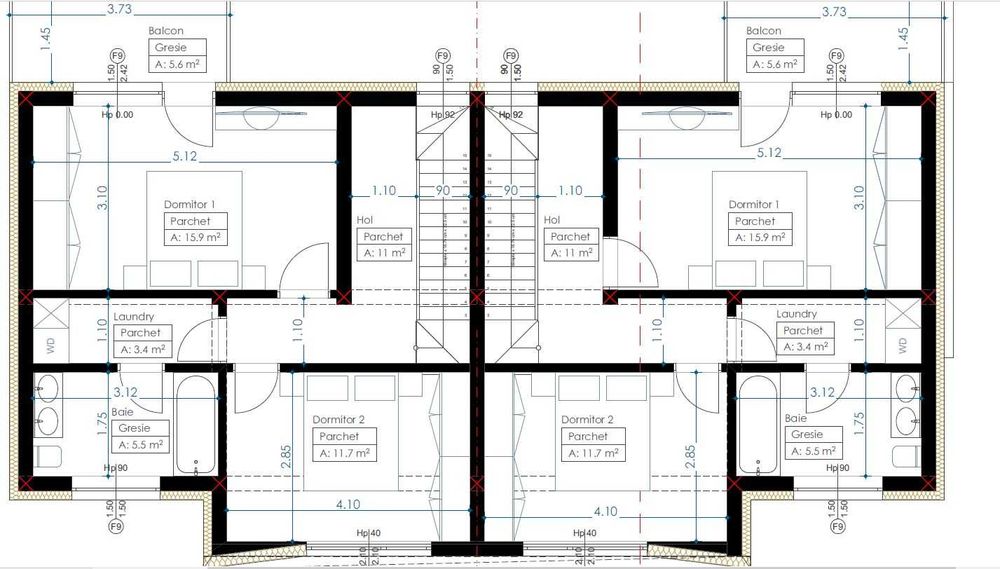 Vand teren 1358 mp intravilan + autorizatie constructie 3 duplexuri