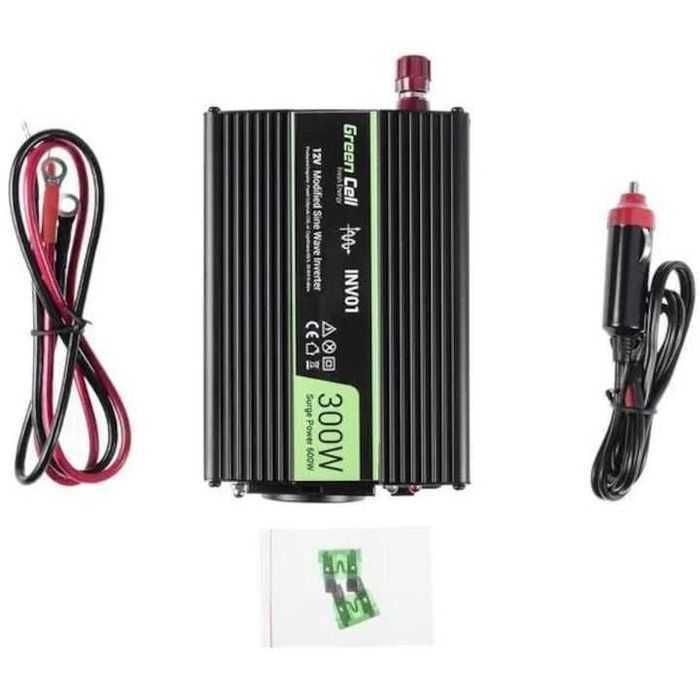Invertor de tensiune 300W/600W,12V la 230V Volt USB DC AC,Port USB,nou