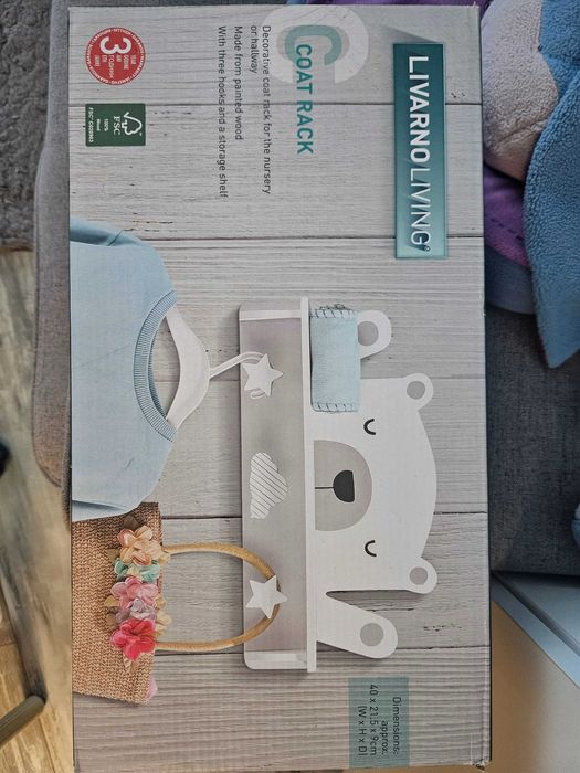 Детска закачалка за дрехи мече