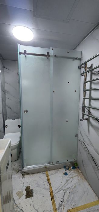 Делаем Душевой кабина с  калёний стекло  раздвижной  низкая цена