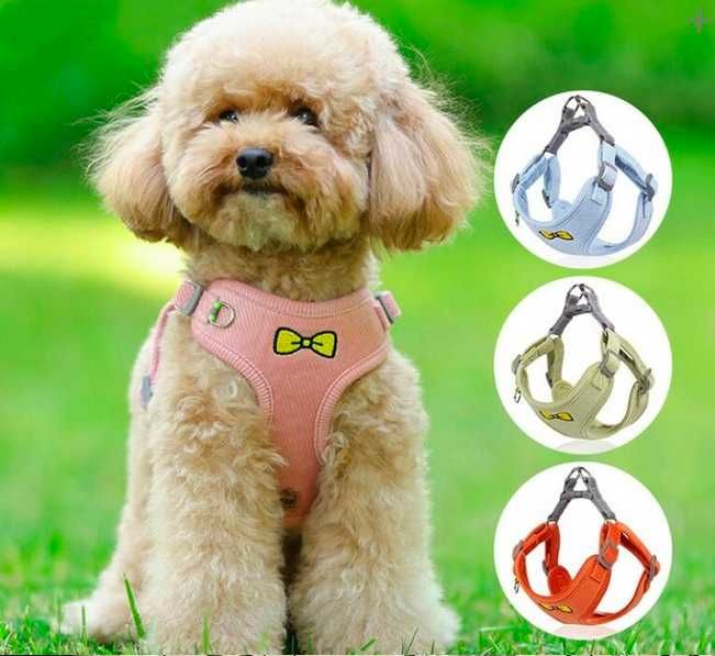 Комплект за куче от  бродиран нагръдник и каишка от кадифе